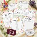STOFINITY Wildflower Bridal Shower Games for Guests - Wedding Advice and Wishes for The Mr and Mrs, Find The Guest Bingo Bridal Shower Decorations, Funny He Said She Said Would You Rather Game Ideas
