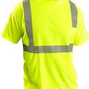 OccuNomix LUX-SSETP2B-Y5X Classic Standard Short Sleeve Wicking Birdseye T-Shirt with Pocket, Class 2, 100% ANSI Wicking Polyester Birdseye, 5X-Large, Yellow (High Visibility)