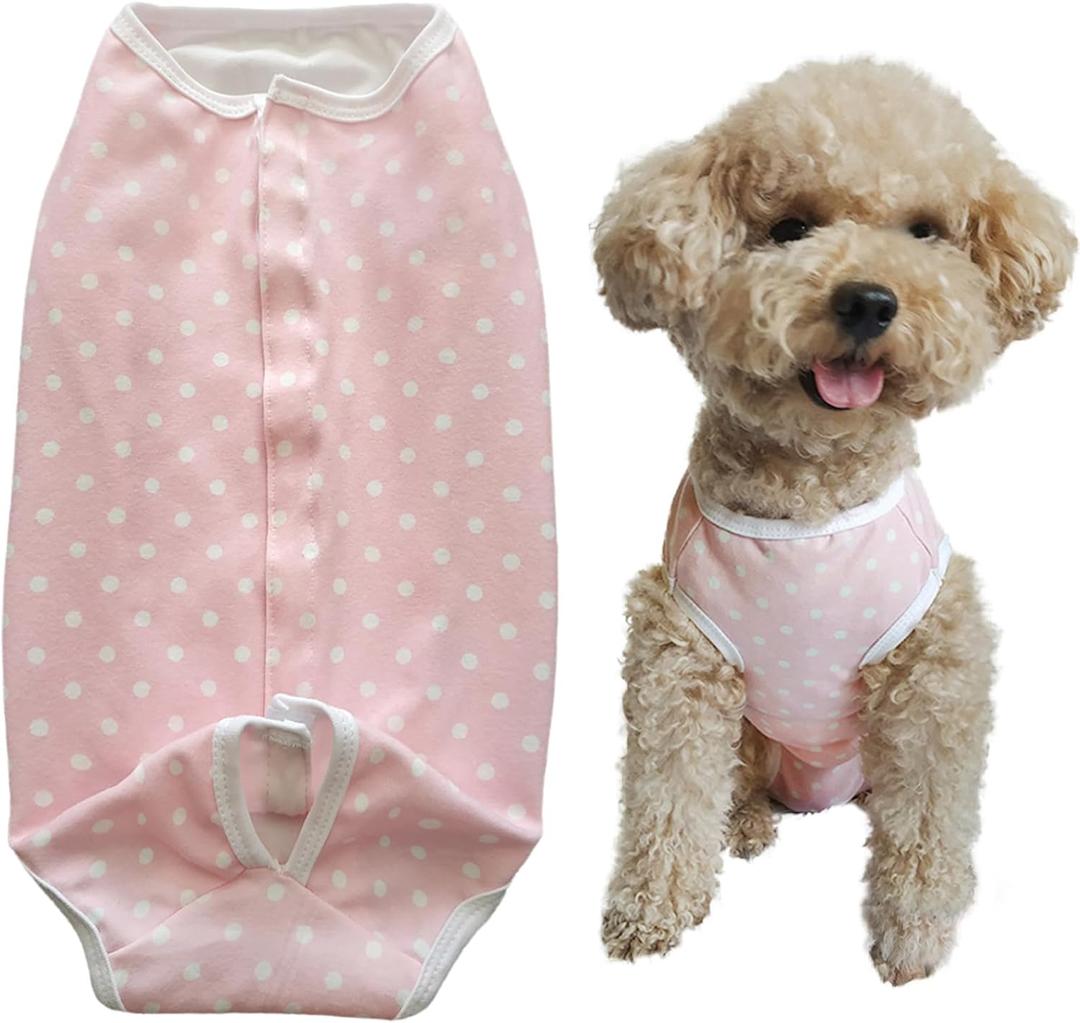 Dog Surgical Recovery Suit, Spay Recovery Suit for Small Medium Dog, Post Surgery Dog Onesie for Male Female Puppy (Pink-S)