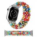 Moolia Stretch Natural Stone Strap Compatible with Apple Watch Bands 40/42/41/38mm Women, Jasper Handmade Bracelet Boho Beaded Band for iWatch Series 11 10 9 8 7 6 5 4 3 SE/Ultra 3 2 1