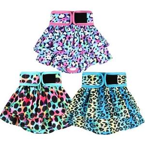 wegreeco Dog Diapers Female (3 Pack), Highly Absorbent Dog Diapers for Female Dogs, Washable Dog in Heat, Incontinence, or Excitable Urination (Colorful Leopard, Small)