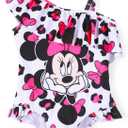 Disney Mickey and Friends Girls One Piece Swimsuits Ruffles Swimwear Beach Sport Bathing Suit (4-5T, Roseo)