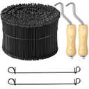 1000 Pcs 16 Gauge Rebar Tie Wire-6 Long with 2 Rebar Tie Tools, Double Loop Annealed Steel Wire for Concrete Construction, Masonry and DIY Projects