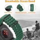 Ocean Sport Bands Compatible with Apple Watch Ultra 2/Ultra Band 49mm 46mm 45mm 44mm 42mm for Men Women, Metal Connector with Breathable Silicone Waterproof Strap for iWatch Series 10 9 8 7 SE 6 5 4 3 (Green/Black)