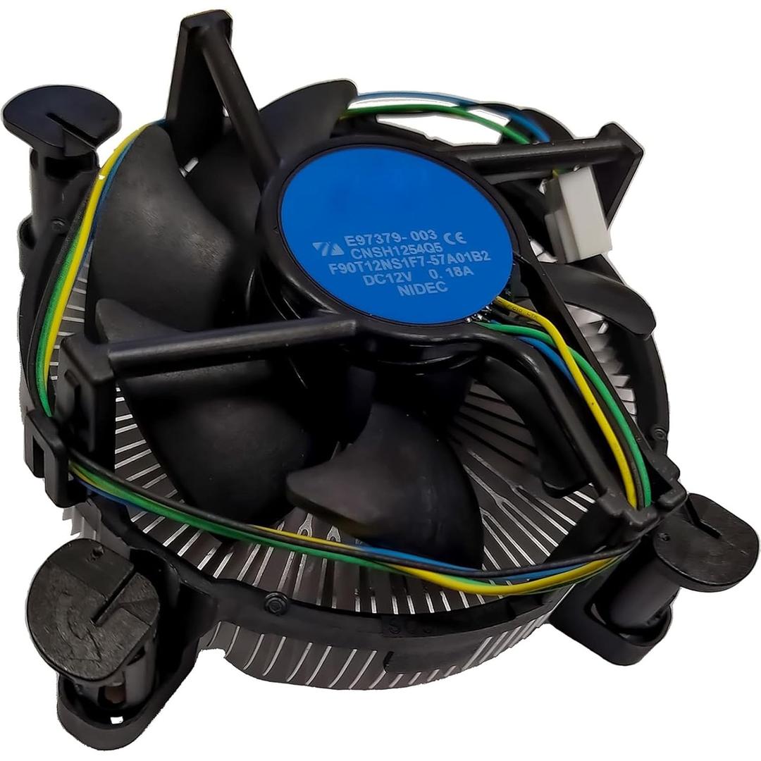 i3/i5/i7 LGA115x CPU Heatsink- Compatible with Intel CPU Cooler Aluminum Heatsink for LGA1200 LGA1151 LGA1150 LGA1155 LGA1156- for Intel E97379-003 For Desktop 4-Pin Connector CPU Cooler With Aluminum