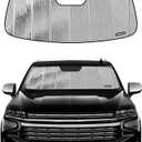 Windshield Sunshade for Cadillac/Chevy/GMC Escalade Suburban Tahoe Yukon 2021-2025, Reversible Silver/Black (AstraGuard)