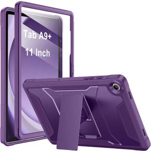 Soke Case for Samsung Galaxy Tab A9 Plus 2023, with Built-in Screen Protector and Kickstand, Rugged Full Body Protective Cover for Galaxy Tab A9+ 11 Inch Tablet [SM-X210/X216/X218],Purple