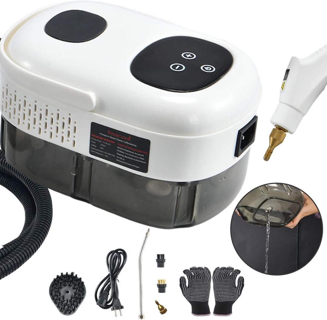Handheld Steam Cleaner, Steam Shot Cleaner, 2500W High Heat Steamer for Bed Bugs, High Temperature Steamer for Car Detailing, Grout Steam Cleaner for Couch, Windows, Kitchen, Bathroom, Home (White)