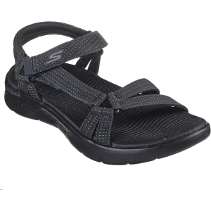 Skechers Performance Women's GO WALK FLEX SANDAL - SUBLIME, Black/ Black, 9