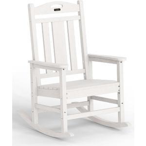 Ciokea Oversized Outdoor Rocking Chair, 380lbs Heavy-Duty Large Patio Rocker, Weather Resistant & Anti-Fade Porch Chair, High Back Cozy Rocking Chair for Outside, Fire Pit, Deck, Garden, White