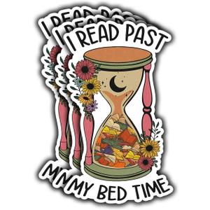 2 x (3pcs) I Read Past My Bedtime Sticker Booktrovert Book Lover Decal Sticker for Kindle Laptop Water Bottle, Reading Bookish Sticker Adult Spicy Booktok Funny Aesthetic - 3x1.8