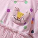 Toddler Girls Princess Dress Cotton Cat Doll Spot Lace Tulle Party Holiday Dress Kids 5T