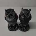 Hausse 2 Pack Fake Horned Owl Bird Scarecrow Decoy, Plastic Deterrents, Halloween Decoration, Nature Enemy Pest Repellent for Outdoor Garden Yard