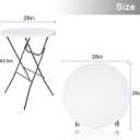 Lakhow 2 Pack Cocktail Table 28in Folding Round High Top Indoor Outdoor with Removable Legs, Tall Bistro Foldable Bar Height Table for Parties, Patio, Backyard, Dining Room, Events, White, 28''×43''/2PC
