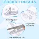 6 Rolls 11 Yards Homecoming Mum Ribbon 7/8" W Football Satin Ribbon Roll for Gift Wrapping Homecoming Mum Supplies for DIY Homecoming Chrysanthemum Party Decor(Sliver)