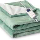 Cozorbt Heat Blanket 50”x60” Throw,Soft Flannel & Sherpa Reversible Electric Blanket with 10 Heat Settings,12 Timer Setting and 3 Hours Auto-Shut Off,ETL Certified Machine Washable,Green