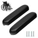 HMZ Full Length Padded Armrest Black 10-1/4" Long Wheelchair and Transport Chair arm Cushions, Black (1 Pair) Compatible with All Brands(10-1/4")