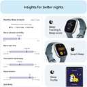 Fitbit Versa 4 Fitness Smartwatch with Daily Readiness, GPS, 24/7 Heart Rate, 40+ Exercise Modes, Sleep Tracking and more, Waterfall Blue/Platinum, One Size (S & L Bands Included)