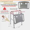 Walker Tray for Folding Walker with Cup Holders, Non-Slip Mat & Bag - Adjustable Universal Plastic Food Table for Seniors - Detachable Guardian Accessories - Removable Walker Trays for rolling walker