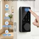 Smart Deadbolt Lock, Fingerprint Keyless Entry Door Lock App Control, Electronic Touchscreen Keypad, Auto Locking, IP54 Weatherproof, Easy Install Digital Deadbolt for Front Door