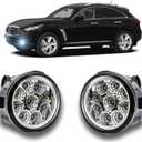 LED Fog Light for Infiniti FX35 2006-2012 - Pair Bumper Driving Lamp Replacement Assemblies, 55W 6000K White, Plug and Play, Pack of 2