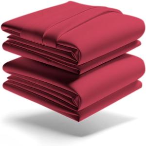 Mezzati Brushed Microfiber Waterbed Sheet Set - Ultra Soft and Lightweight for Ultimate Sleep Comfort, Wrinkle Free and Color Fade Resistant (Burgundy, Queen Attached)