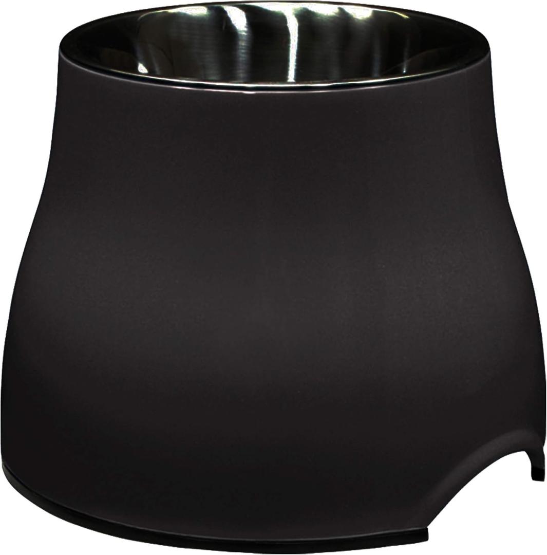 Dogit Elevated Dog Bowl, Stainless Steel Dog Food and Water Bowl for Large Dogs, Black, 73752