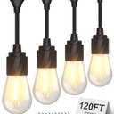 XMCOSY+ 120FT Outdoor String Lights Waterproof - LED Patio Hanging Lights for Outside Porch Backyard Gazebo Garden, Commercial Grade 42 Edison Bulbs