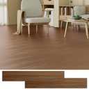 Peel and Stick Floor Tile, 36 Pcs 54 Sq.Ft Waterproof Wood Grain Luxury Vinyl Plank Flooring, Easy DIY Self Adhesive Vinyl Floor for Kitchen, Living Room, Bedroom, RV, Brown Walnut