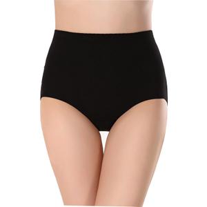 AI Washable Absorbency Urinary Incontinence Underwear for Women Seamless Cotton Leak Proof High Waist Panties, Black (Medium)