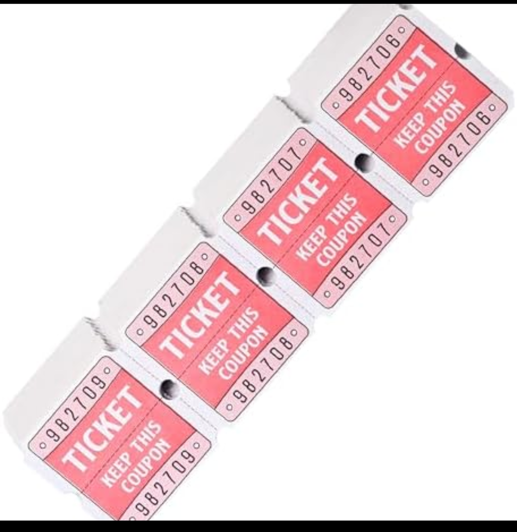 Pack Of 10 L LIKED 200 Raffle Tickets, 50/50 Double Roll Tickets for Event, Raffles, Carnival, Door Prizes and Class Reward (Red)