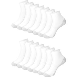Hanes Men's Double Tough Socks, Crew and Ankle Moisturing Wicking Socks, Black & White, Multi-Packs (Gray)