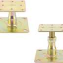 4 Pack Adjustable Floor Jack,Mini Screw Jack,Post Floor Joist Jacks,Adjustable Deck Support,Floor Jack Post,Deck Foundation,for Leveling Joist,Floor,Galvanized,2"-3" Range of Adjustment