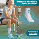 Med Spec ASO Ankle Stabilizer - Lace Up Ankle Brace for Sprained Ankle and Peroneal Tendonitis, Orthopedic Ankle Support for Men, Women, Adults, Teens and Kids, Sports Injury Recovery (White, S)