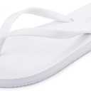 shevalues Slim Flip Flops for Women Beach Rubber Shower Shoes Basic Thong Sandals (7.5, White)