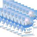 Acrylic Sign Holder, 5x7, 15 Pack Vertical Clear Table Menu Display, Double Sided, Plastic Stand, Suitable for Restaurants, Office, Store, Fair