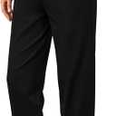 OUGES Womens Stretchy Maternity Over Belly Casual Work Straight Leg Pants Ankle Business Office Trousers with Pockets (Large, Black)
