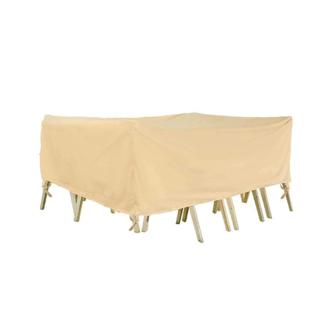 Outdoor Furniture Covers, Rectangular patio table cover, Waterproof for Outdoor patio set cover, Dining table cover, 86" W x 47" D x 31" H Beige & Coffee