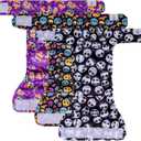 CuteBone Washable Halloween Dog Diapers Female No Tail Hole 3 Pack Reusable Doggie Period Training Pants for Docked-Tail Frenchie French Bulldog Boston Terrier Without Tail WWD09M Medium