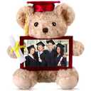 Sotiff 10'' 2026 Graduation Plush Bear with Picture Frame for 4 x 6'' Photo Graduation Gifts Stuffed Bear for Kids Granddaughter Son Girls Boys Preschool Kindergarten Students(Brown, Maroon)