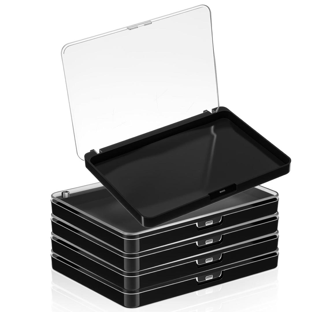 5 Pack Magnetic Makeup Palette with Frosted Clear Top, Empty Magnetic Eyeshadow Palettes Depots Travel Storage Box for DIY Cosmetics Bronzer Highlights Powder (5.5 x 4 inch)