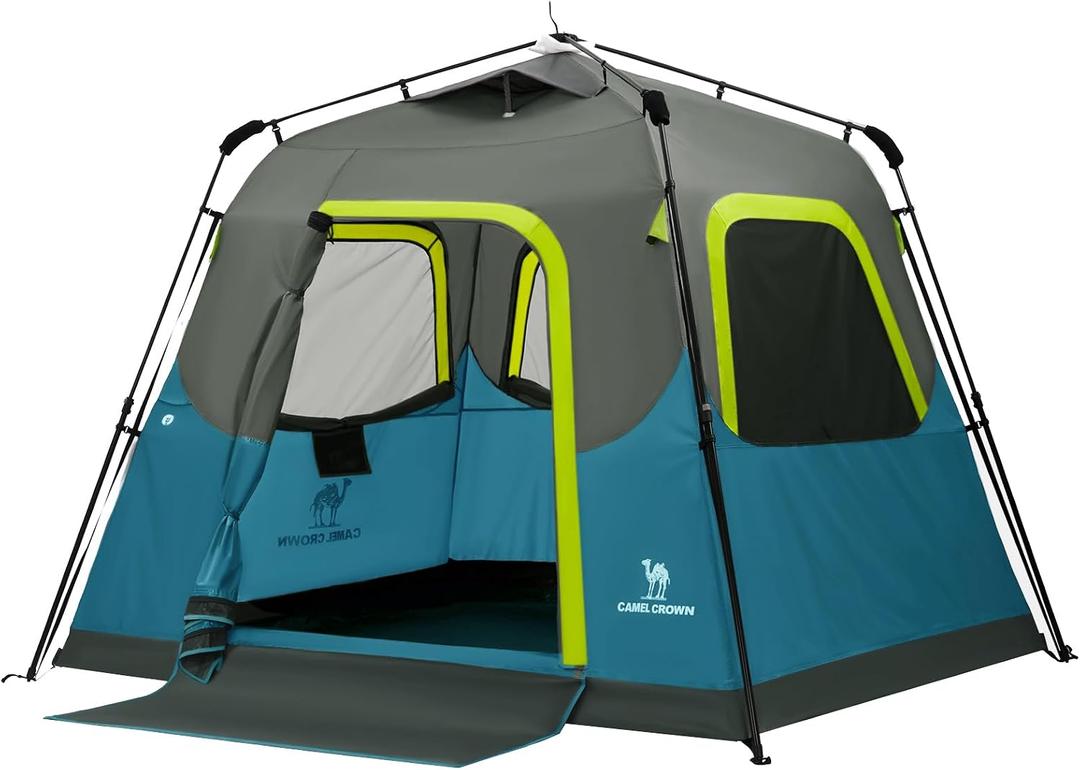 CAMEL CROWN Instant Tents for Camping 2-4 Person Tent Waterproof Easy Setup Sets Up in 60 Seconds Backpacking Tents with Carry Bag for Outdoor Hiking Ink Blue