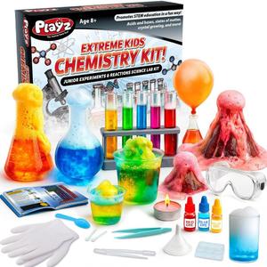 Playz Extreme Chemistry Set – 52 Unique Experiments, Science Kits for Kids Age 812, Lab Gear, Volcano Project, Learning Tools, Fair Activity, Discovery Gift, STEM Toys for Boys and Girls