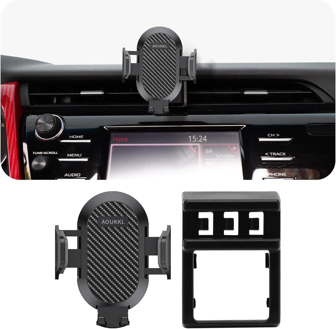 Car Phone Holder Fits for Toyota Camry 2018-2020 Accessories,Thick Cases Friendly,Cell Phone Mount for 4.7-7 in Phones,360 Degree Rotation,Easy to Install