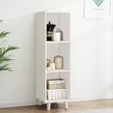 IOTXY Open Cube Low Bookcase - 3-Tier Freestanding Storage Display Cabinet Organizer with Legs for Home Office, 3-Cubes Open Shelf Short Bookshelf, White