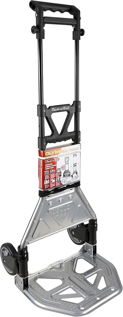 Olympia Tools 150 Lb Folding Hand Truck and Dolly with Telescoping Handle and Bungee Cord for Moving