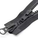 MebuZip #10 59 Inch Two Way Separating Jacket Zipper Heavy Duty Plastic Zipper Black Large Resin Zippers for Sewing Coat Jackets Clothes Parka (59" 150cm)