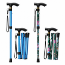 2 x Walking Cane, Folding Cane for Man & Women, Portable Lightweight | 5-Level Adjustable Height, Collapsible Cane for Seniors Balancing Mobility Aid