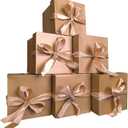 6 Pcs Gift Boxes with Lids,Squared Boxes with Lids for Birthday,Anniversary.Christmas Gift Box, New Year Gift Box(Gold, 444) (4x4x4 Inch)