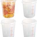 8 Quart Translucent Round Food Storage Container with Lid, Pack of 4 – NSF Listed, BPA-Free, Commercial-Grade Polypropylene, Freezer & Dishwasher Safe, Non-Stick, Easy-Read Graduations, 10 inches x 10.9 inches